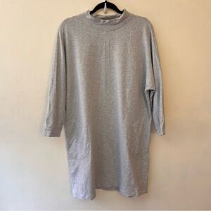 Chico’s Zenergy gray mock neck long sleeve t’shirt dress size 3=16/18